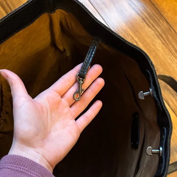 Patricia Nash Black Leather Tote with Stud Accents - Picture 6 of 8